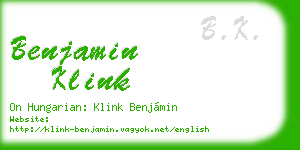 benjamin klink business card